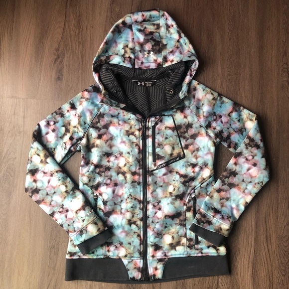 Under Armour Jacket Women’s Small Coldgear Storm Infrared Full Zip Hooded Bubble - Picture 2 of 10